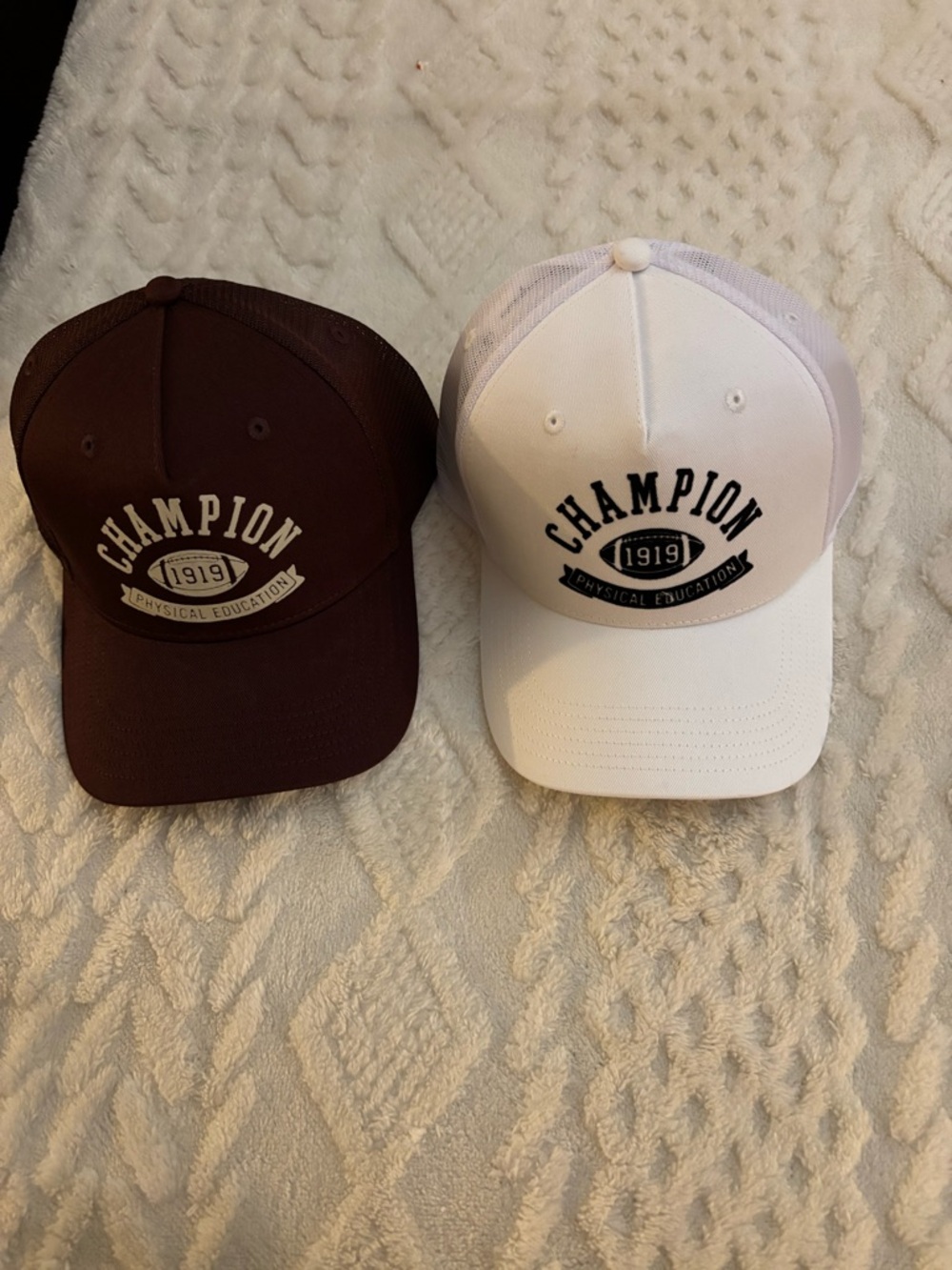 Champion 2Pk Hats Great for Special Occassion 
 Hats - White and Maroon.